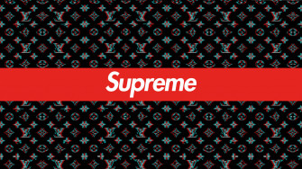 Black Louis Vuitton Supreme Laptop Wallpaper