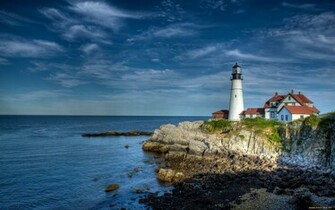 Beach Lighthouse Wallpaper HD