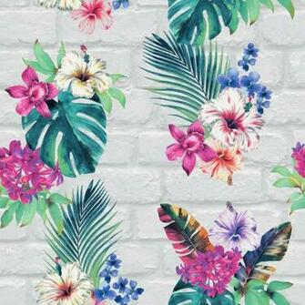 Camden Brick Floral By Accessorize Multi Coloured Wallpaper