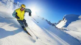 Wallpaper Ski Snow Mountain Skier Skiing Sun Desktop