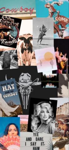 Western Collage Aesthetic Wallpaper Cute