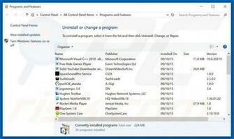 Wallpaper Home Browser Hijacker Uninstall Via Control Panel