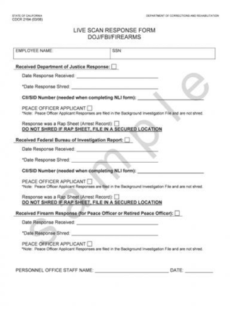 Live Scan Form With Cdcr Fill Online Printable Fillable Blank