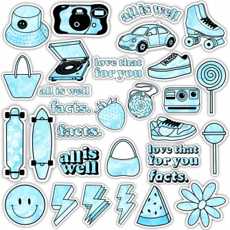 Blue Aesthetic Sticker Pack Wallpaper