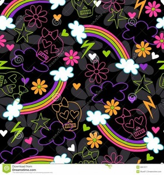 Girly Skull Pattern Wallpaper Skulls Rainbow Seamless