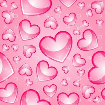 Seamless Pink Background With Glossy Hearts Holiday