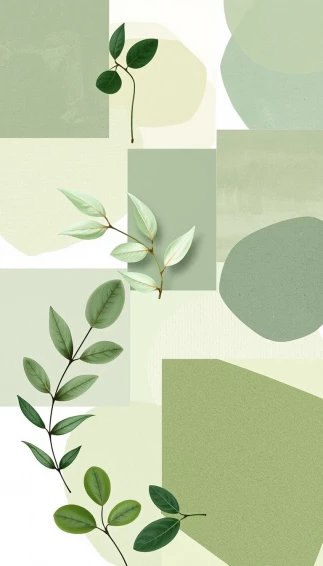 Sage Green Collage Wallpaper