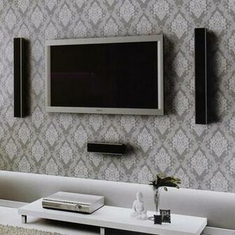 Vintage Grey Silver Damask Embossed Texture Background Vinyl Wallpaper