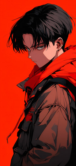 Aot Levi Ackerman Red Jacket Wallpaper