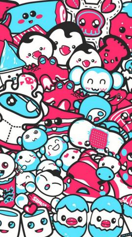 Cute Stickers Wallpaper For Phone HD