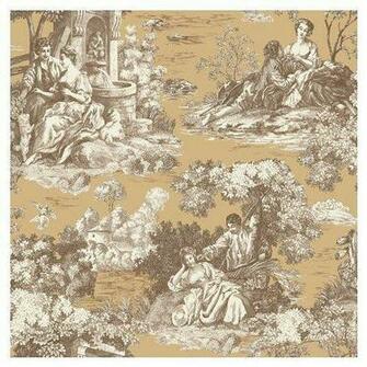 Allen Roth Brown Romantic Toile Wallpaper Lw1340896