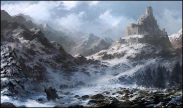 Castle In The Mountains Winter Wallpaper And Background Image