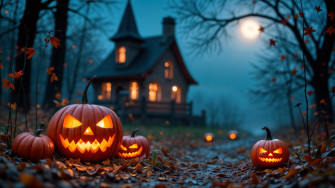 Haunted House Wallpaper 4k Halloween Pumpkins