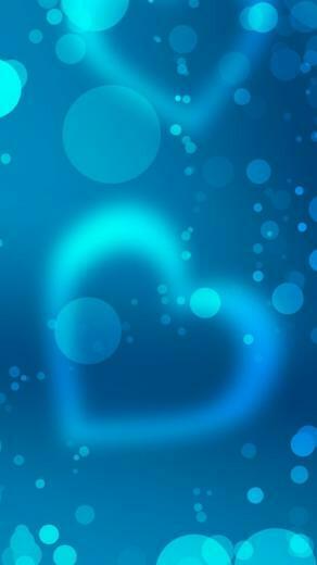 Blue Light Heart Background iPhone Wallpaper