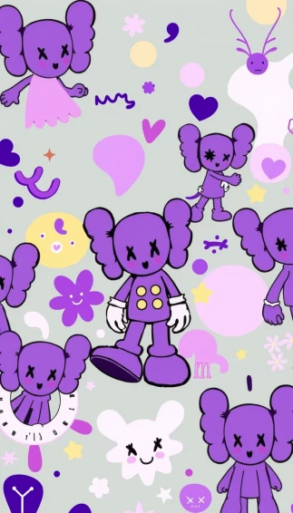 Kaws Purple Wallpaper