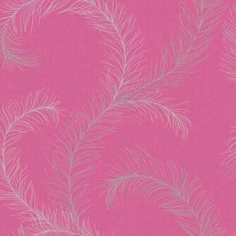 Debona Wallpaper Feathers Design Hot Pink Silver Motif Leaf Roll