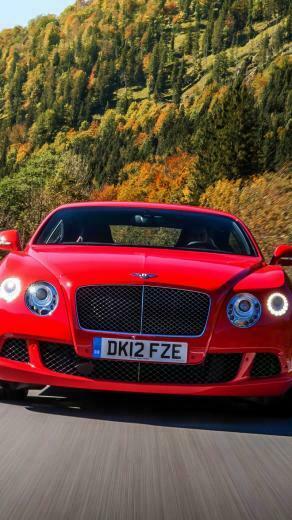 Wallpaper Bentley Continental Gt Red Front