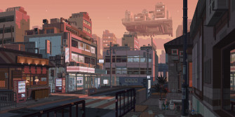 Artistic Pixel City Wallpaper