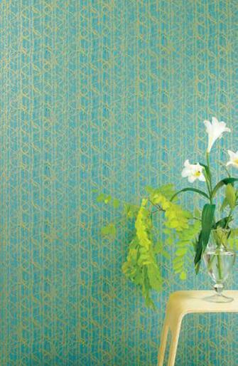 Jocelyn Warner Scribble Turquoise Gold Jwp Eclectic Wallpaper