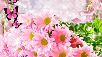 Funmozar Spring Flowers And Butterflies Wallpaper