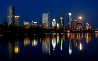Wallpaper Austin Texas Night Skyscrapers Ultra