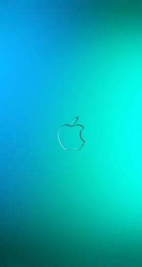 Blue Green Apple iPhone Parallax Wallpaper
