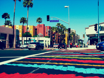 Hollywood Street Hand Mural Wallpaper