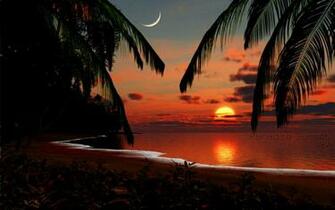 Tropical Sunset Wallpaper HD 1080p
