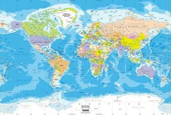 World Political Map Wall Mural Miller Projection