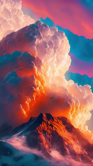 Colorful Clouds Mountain Scenery 4k Wallpaper iPhone HD Phone 150i