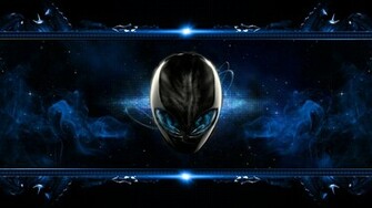 Alienware Logo Smoky Dark Blue Background 1080p Wallpaper