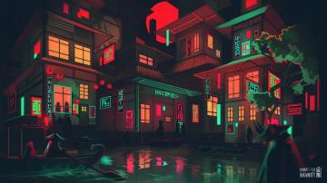 The Neon Shallows Computer Wallpaper Desktop Vintage