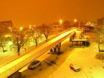 Snow Reclaims The City Scenic Wallpaper Image Featuring