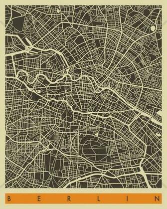 City Map Berlin Wall Mural Photo Wallpaper Photowall