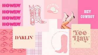 Preppy Cowgirl Wallpaper In Pink Laptop