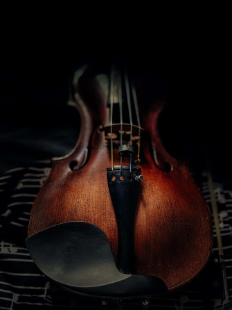 Dark Wooden Violin Picture Wallpaper