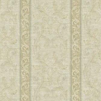 Grey Blue Cocoa Brown And Soft Silver Jacobean Stripe Wallpaper
