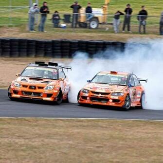 Tandem Drift With Nobushige Kumakubo In The Subaru Impreza Sti And