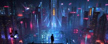 Sci Fi City Buildings Night Cityscape 4k Wallpaper