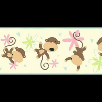 Monkey See Do On Cream Wallpaper Border All Walls