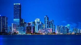 Blue City Lights Wallpaper HD Desktop