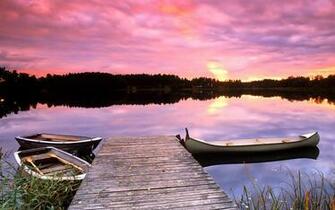 HD Wallpaper Nature Flowers Pond Boats Widescreen