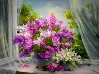 Lilac On The Window Wallpaper HD