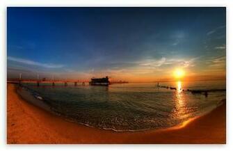Sunrise Ocean Pier HD Wallpaper For Standard Fullscreen
