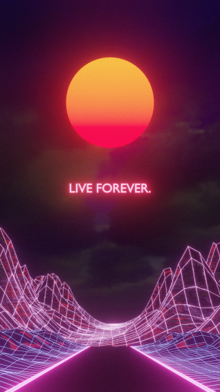 Wallpaper Aesthetics Vaporwave Red Sun Purple Background