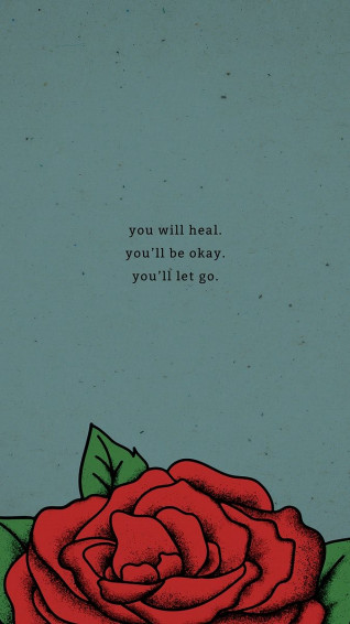 Vintage Rose Mobile Phone Wallpaper Vector Quote You Will Heal