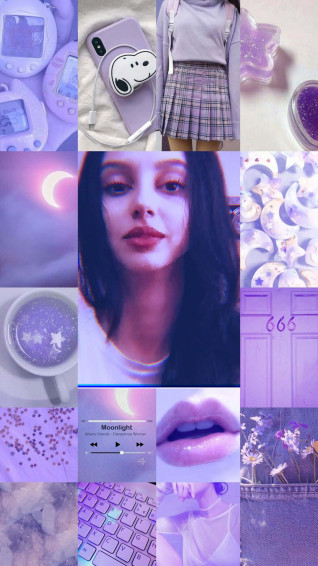 Purple Aesthetic Collage Wallpaper