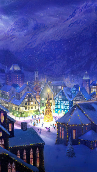 Christmas Village 4k Wallpaper iPhone HD Phone 5810h