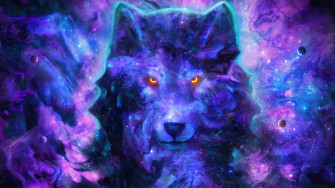 Wolf Spirit Cosmic 4k Wallpaper iPhone HD Phone 8010g