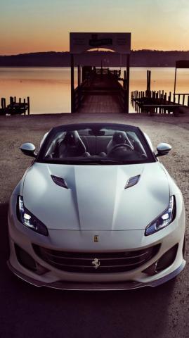 White Ferrari Portofino 4k Ultra HD Mobile Wallpaper